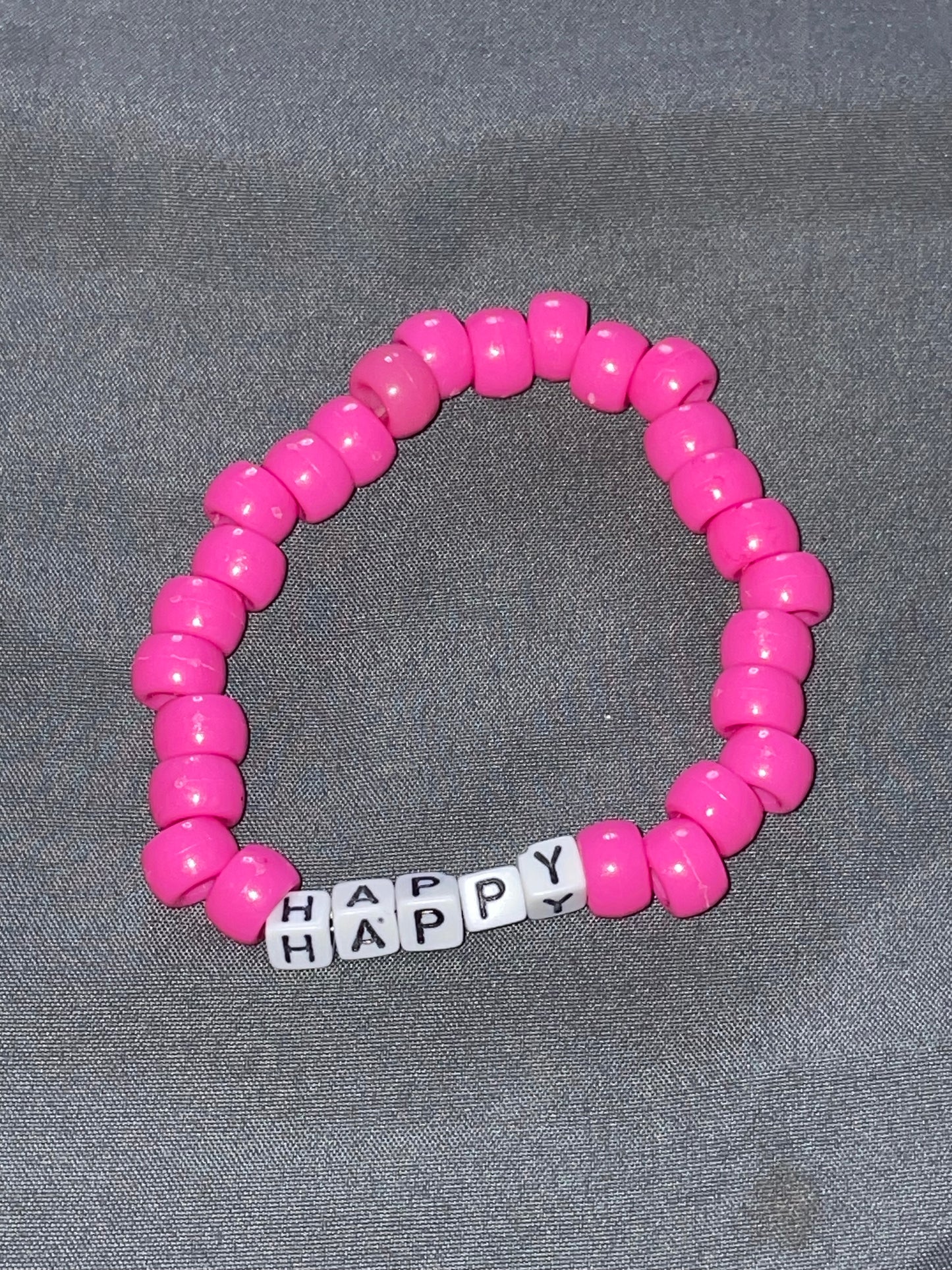 Happy Pink Bead Bracelet