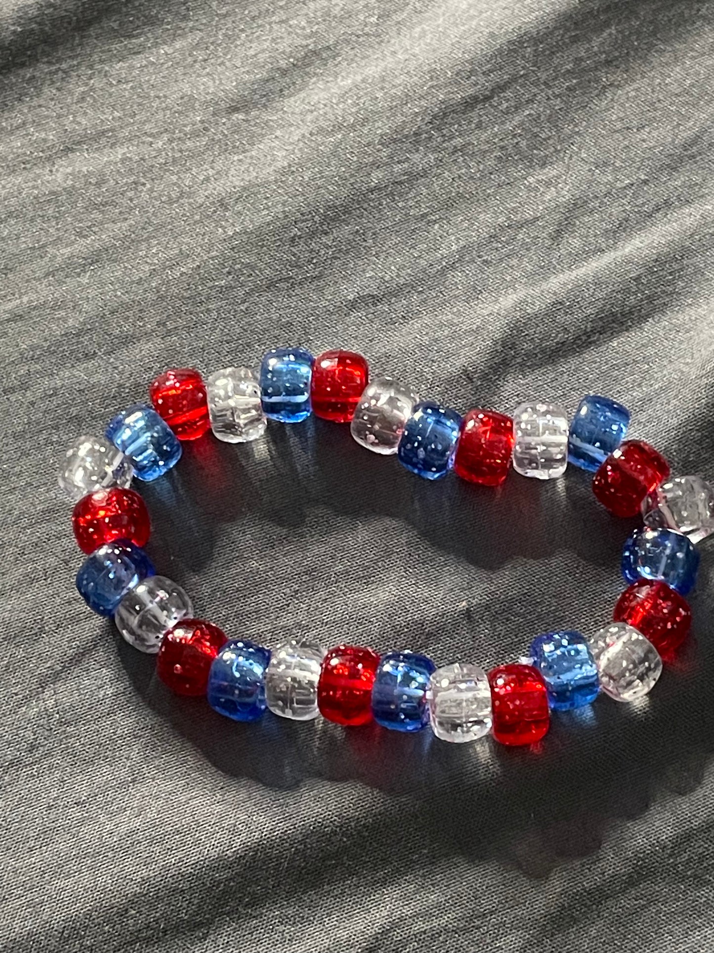 Red White & Blue Bead Bracelet