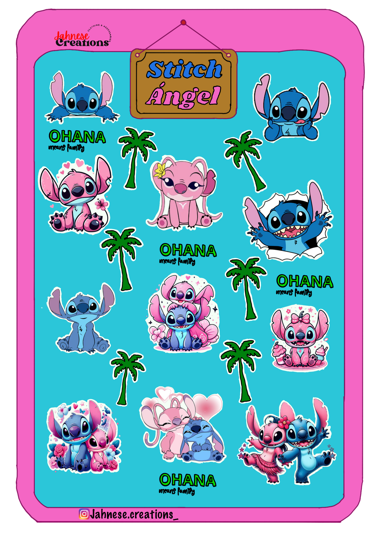 Angel & Stitch sticker sheet