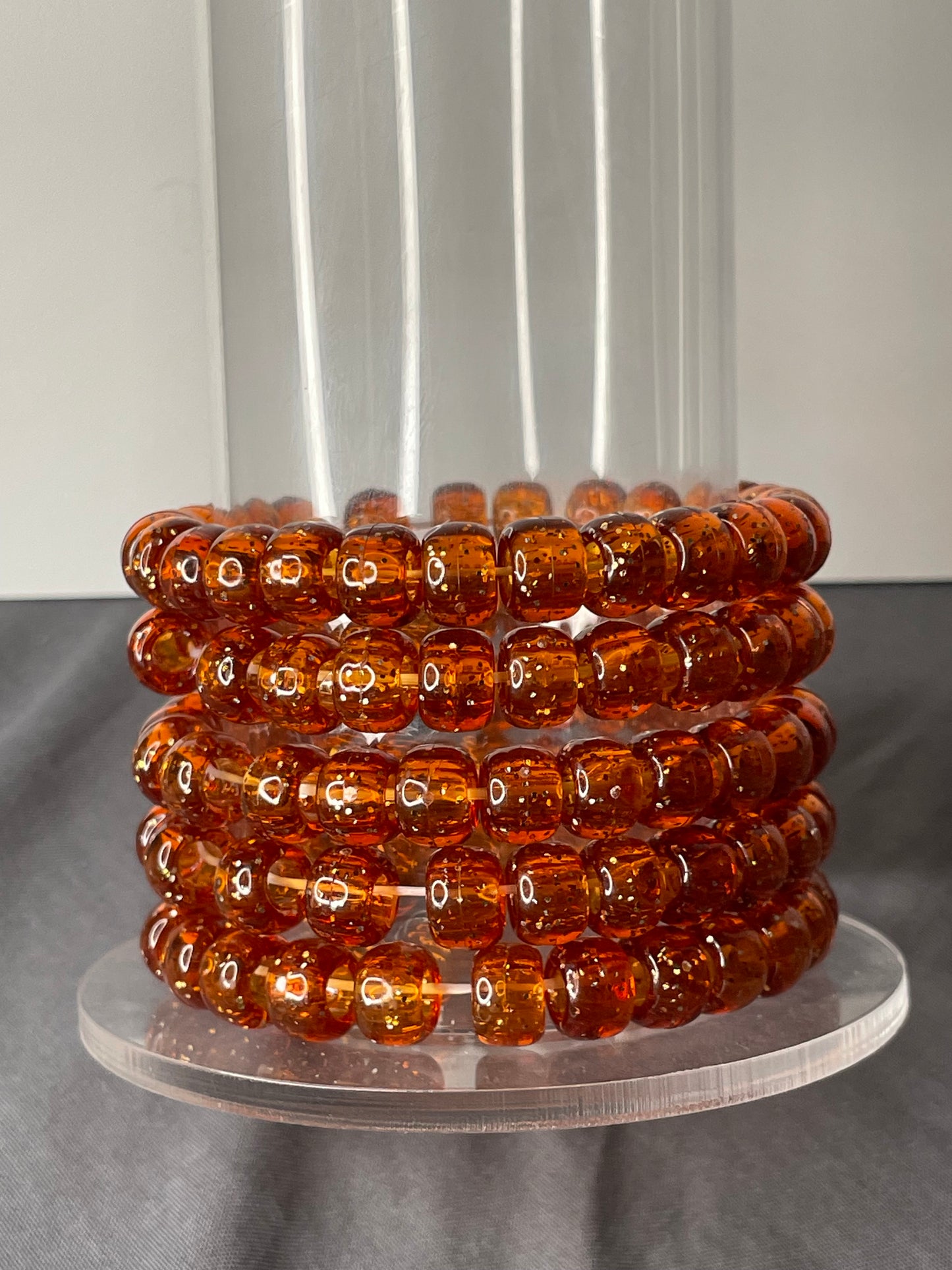 Brownish Orange Bead Bracelet