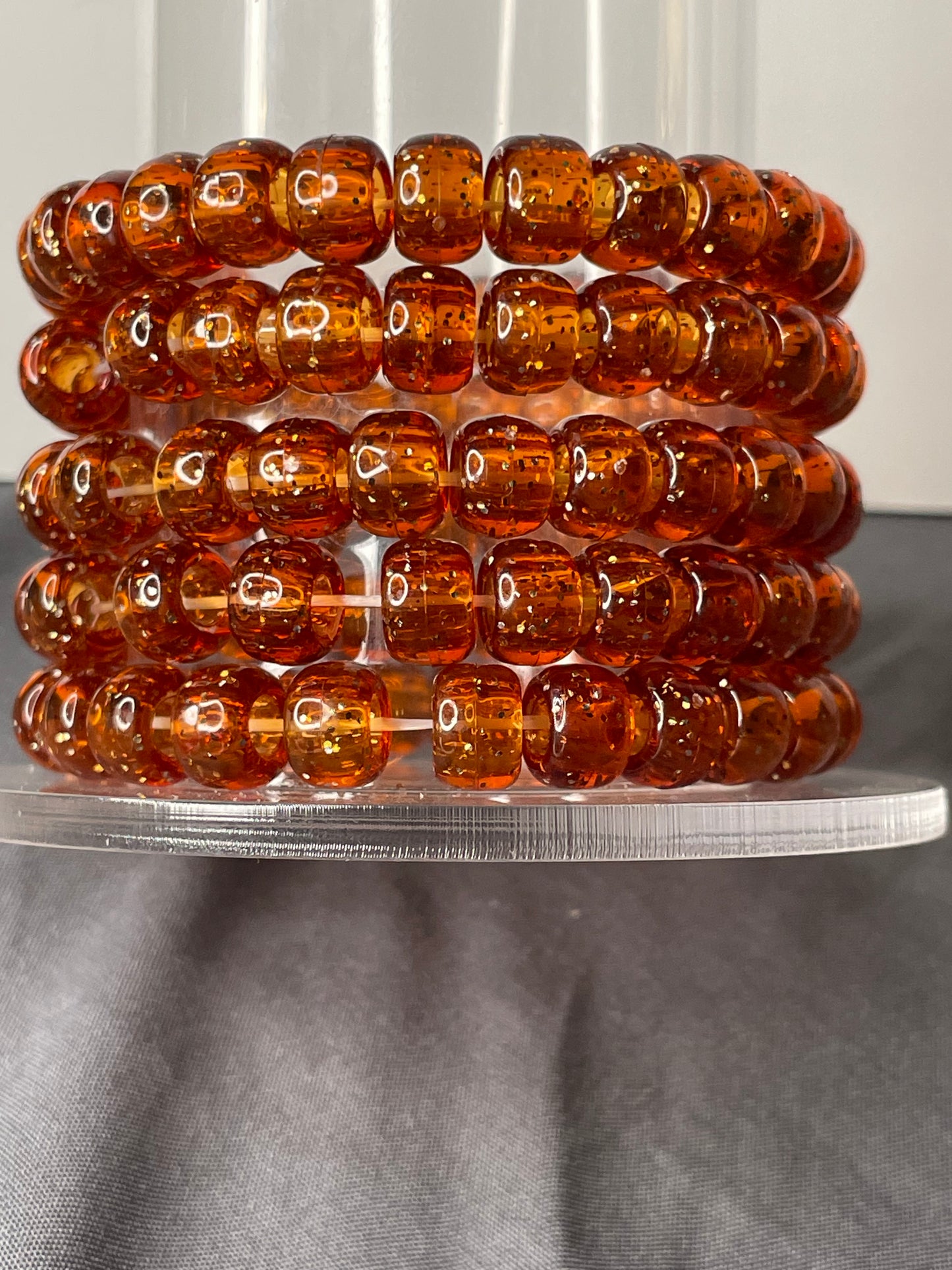 Brownish Orange Bead Bracelet