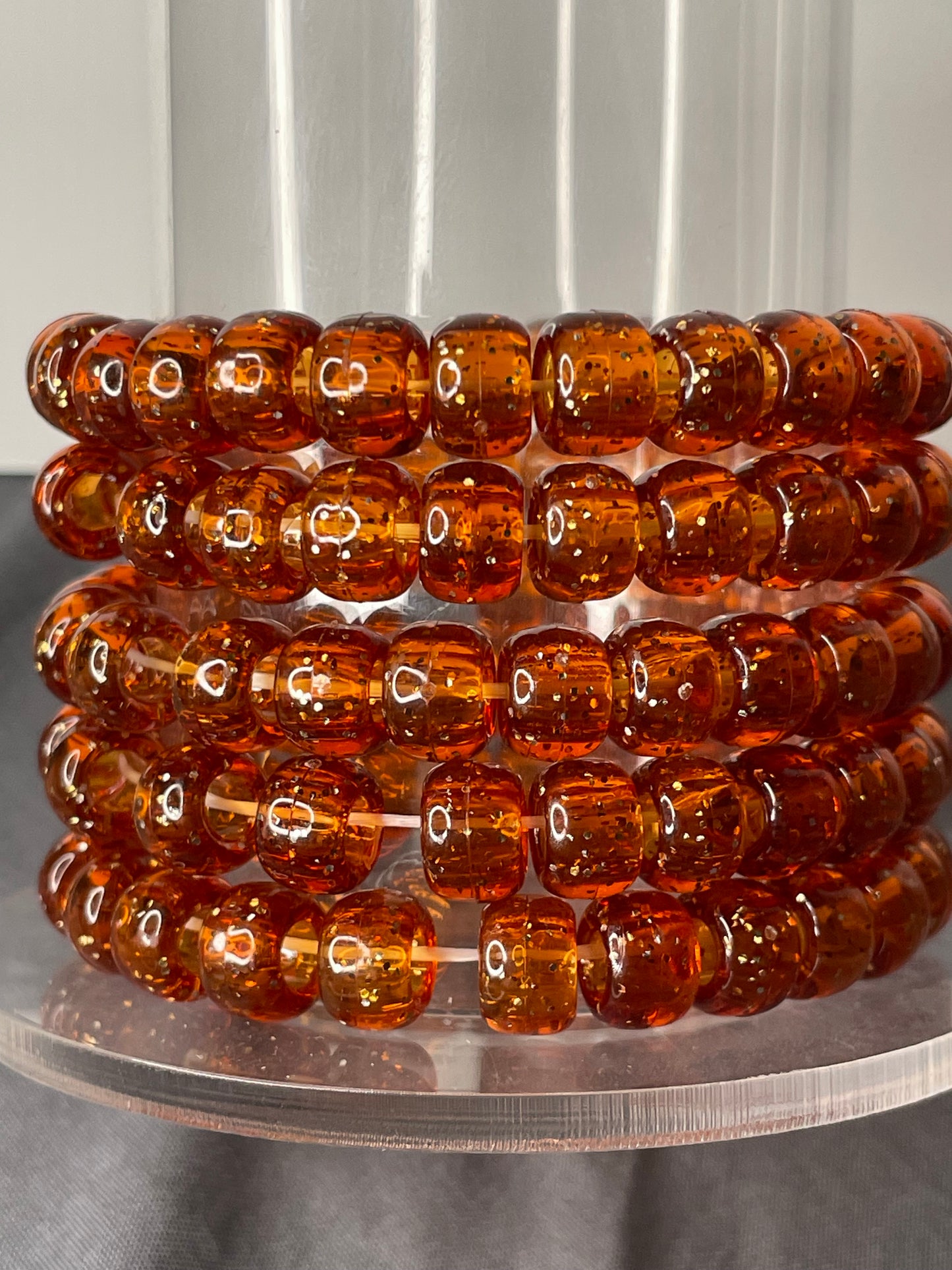 Brownish Orange Bead Bracelet
