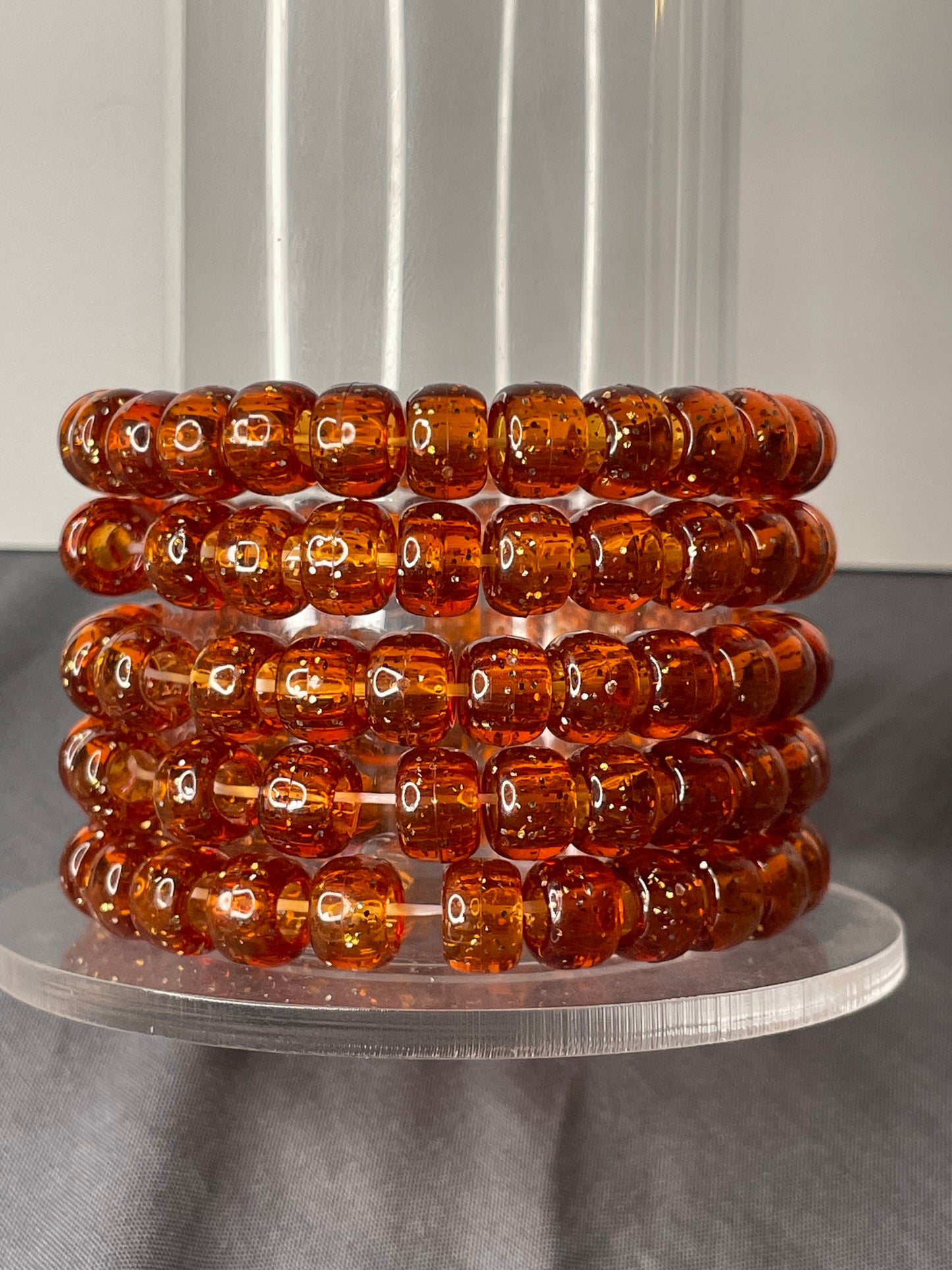 Brownish Orange Bead Bracelet