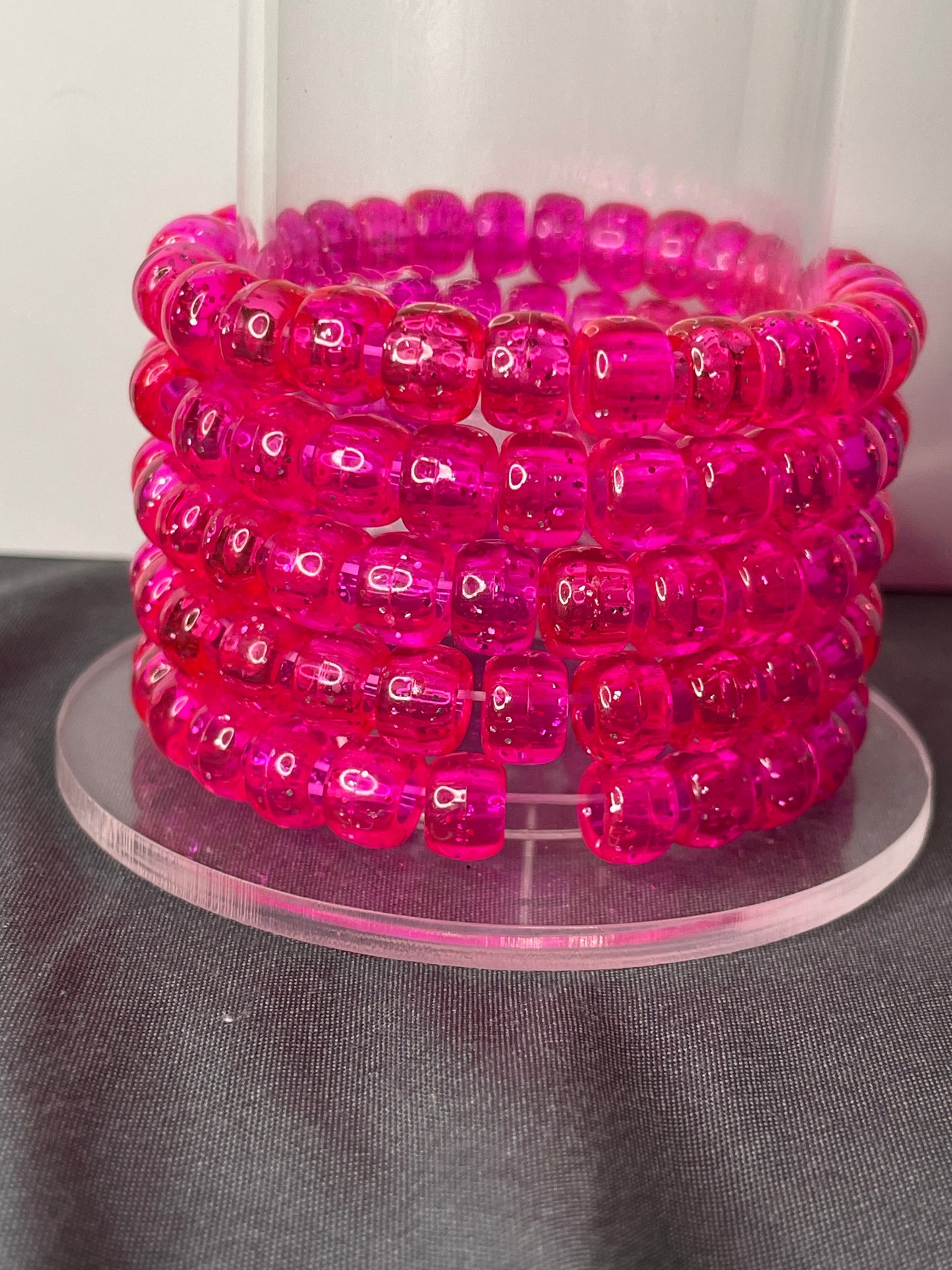 Hot Pink Bead Bracelet
