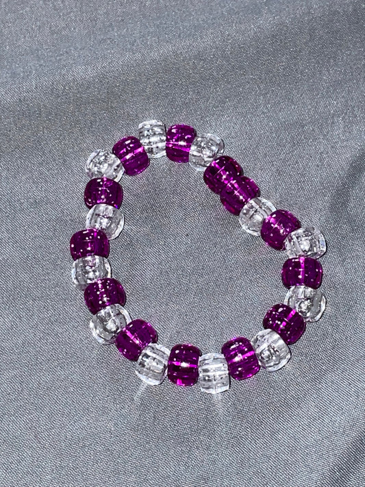 Purple & White Bead Bracelet