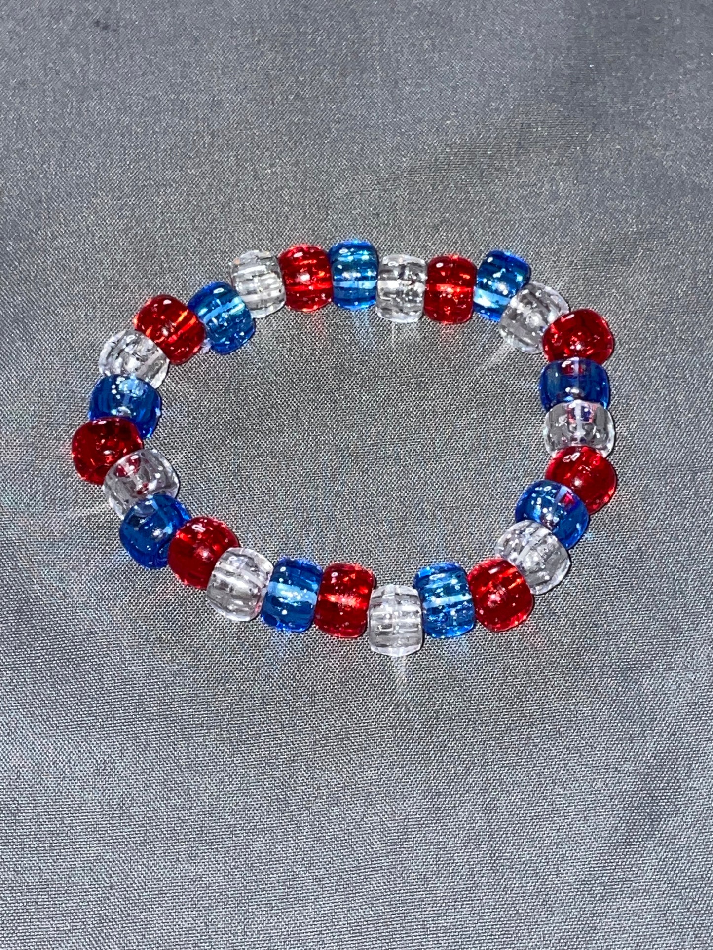 Red White & Blue Bead Bracelet