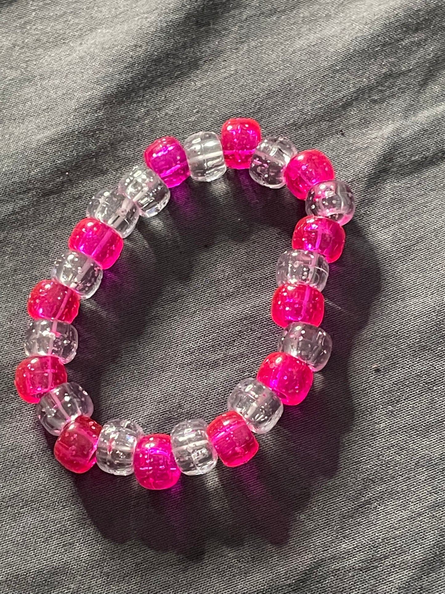 Pink & White Bead Bracelet