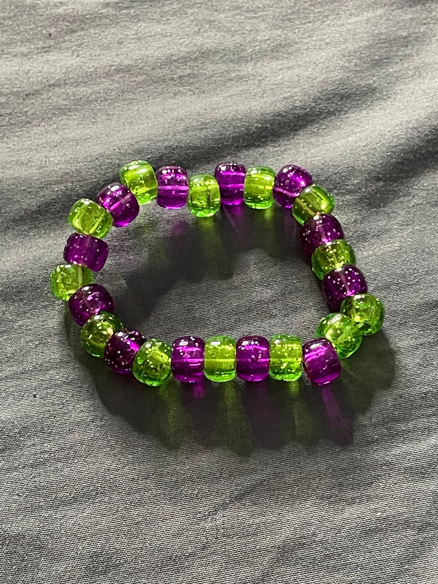 Purple & Green Bead Bracelet