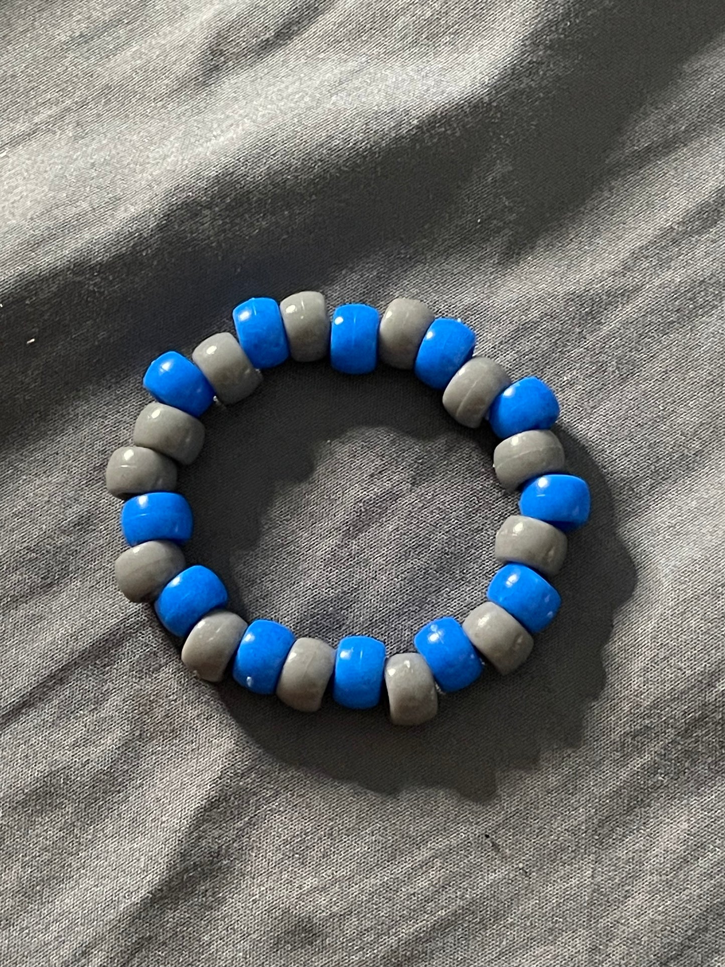 Blue And Gray Bead Bracelet