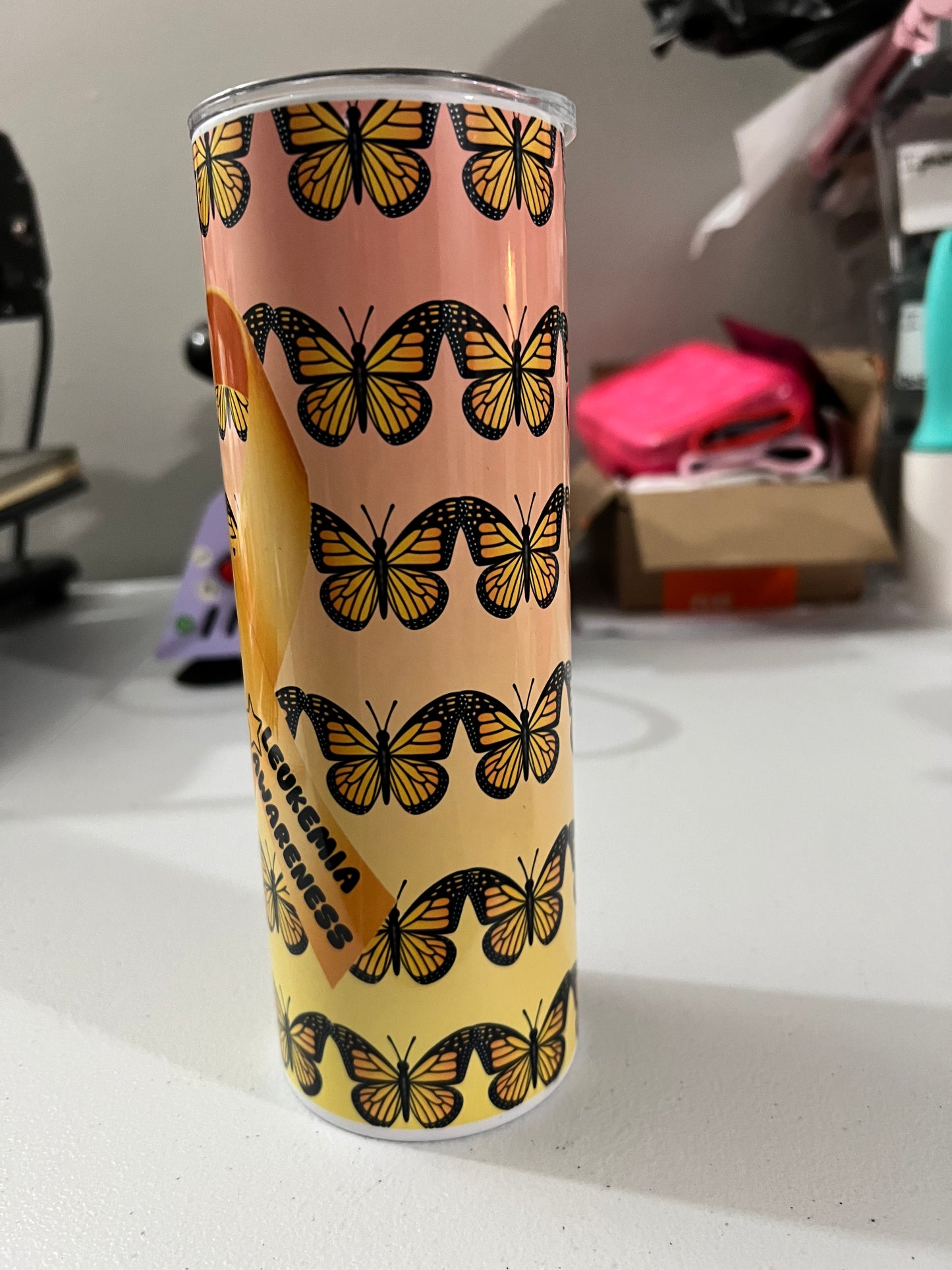 Leukemia awareness tumbler cup 20 oz