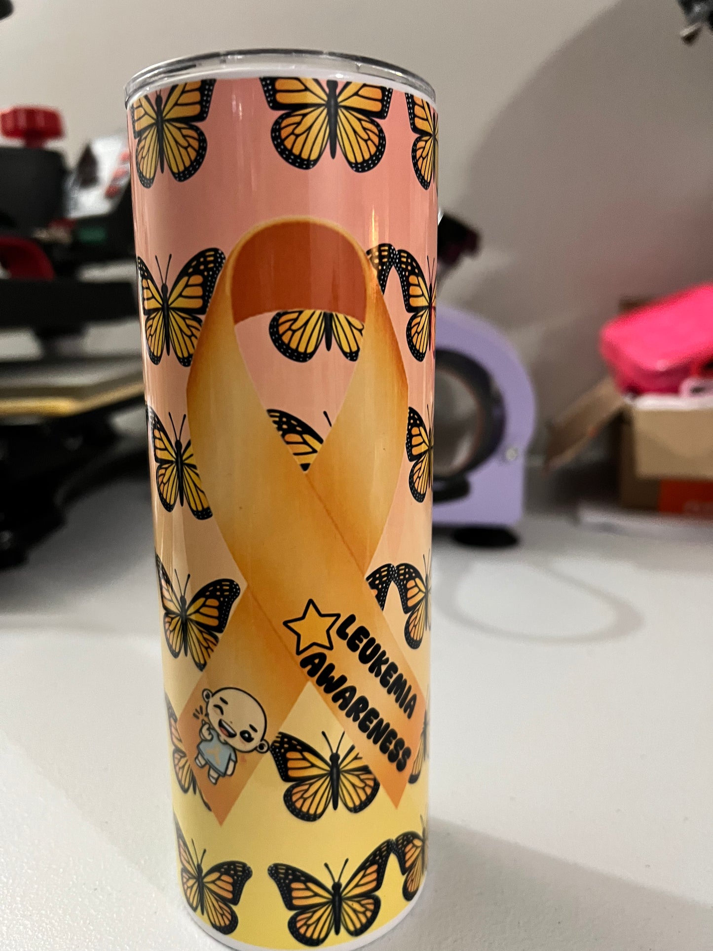 Leukemia awareness tumbler cup 20 oz