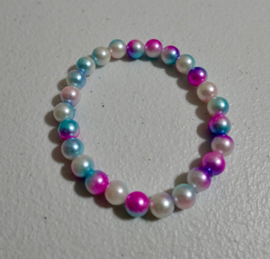Pearliest Purple And Blue Bead Bracelet