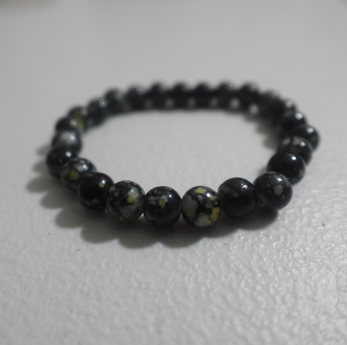 Black marble Bead Bracelet