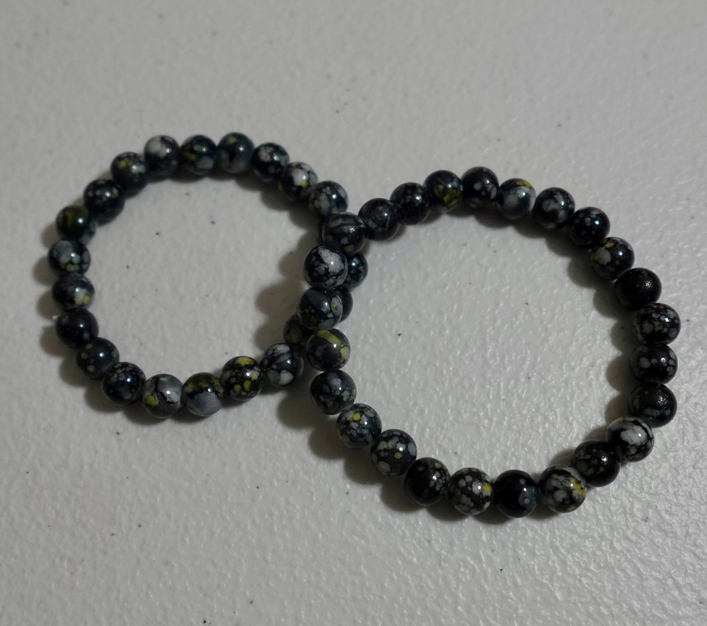 Black marble Bead Bracelet