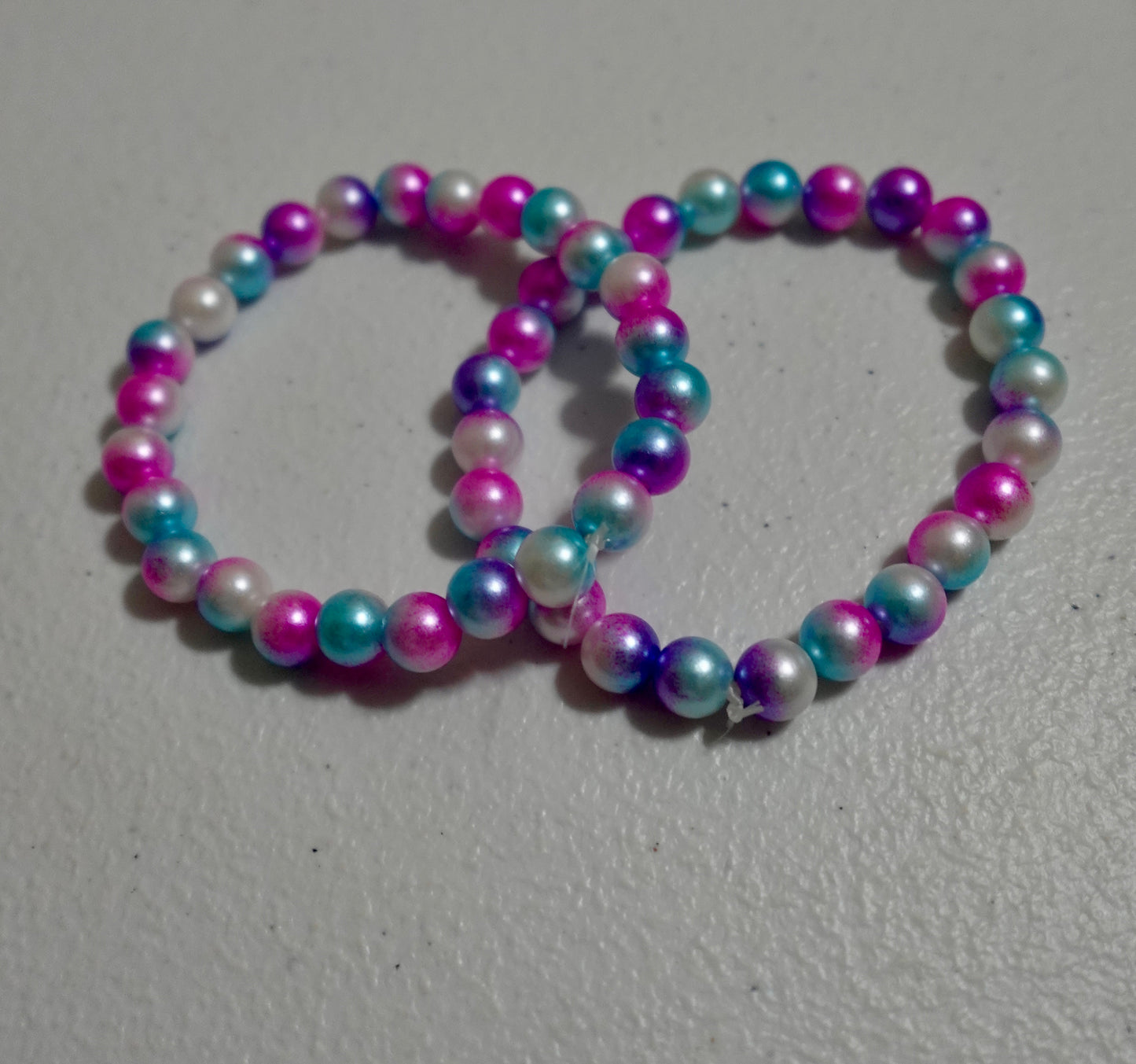Pearliest Purple And Blue Bead Bracelet