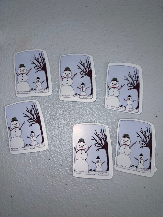 Winter Snow Man Sticker