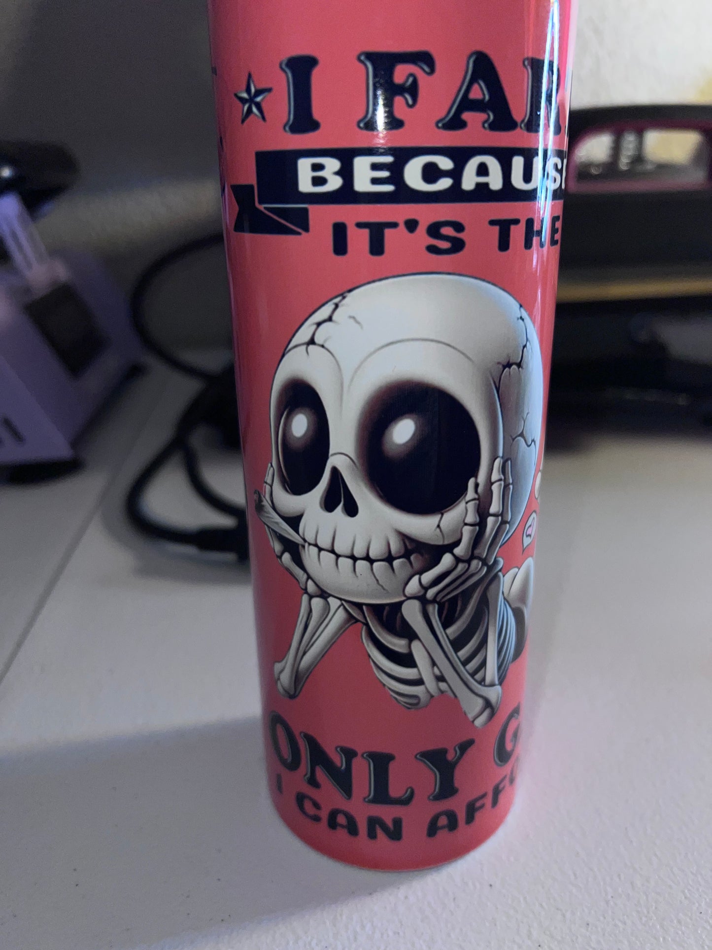 Only Gas I Can Afford Skeleton Tumbler Cup
