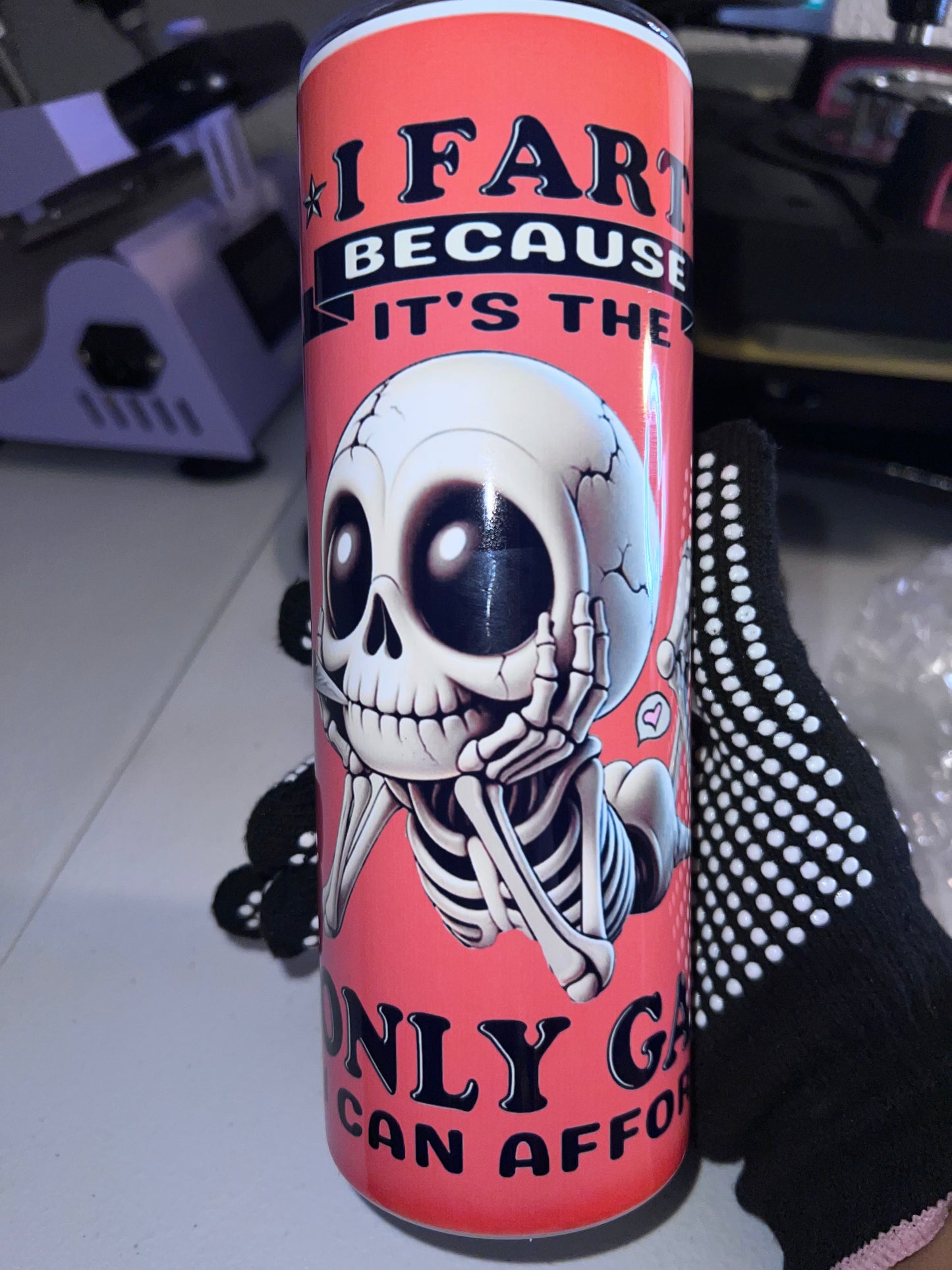 Only Gas I Can Afford Skeleton Tumbler Cup