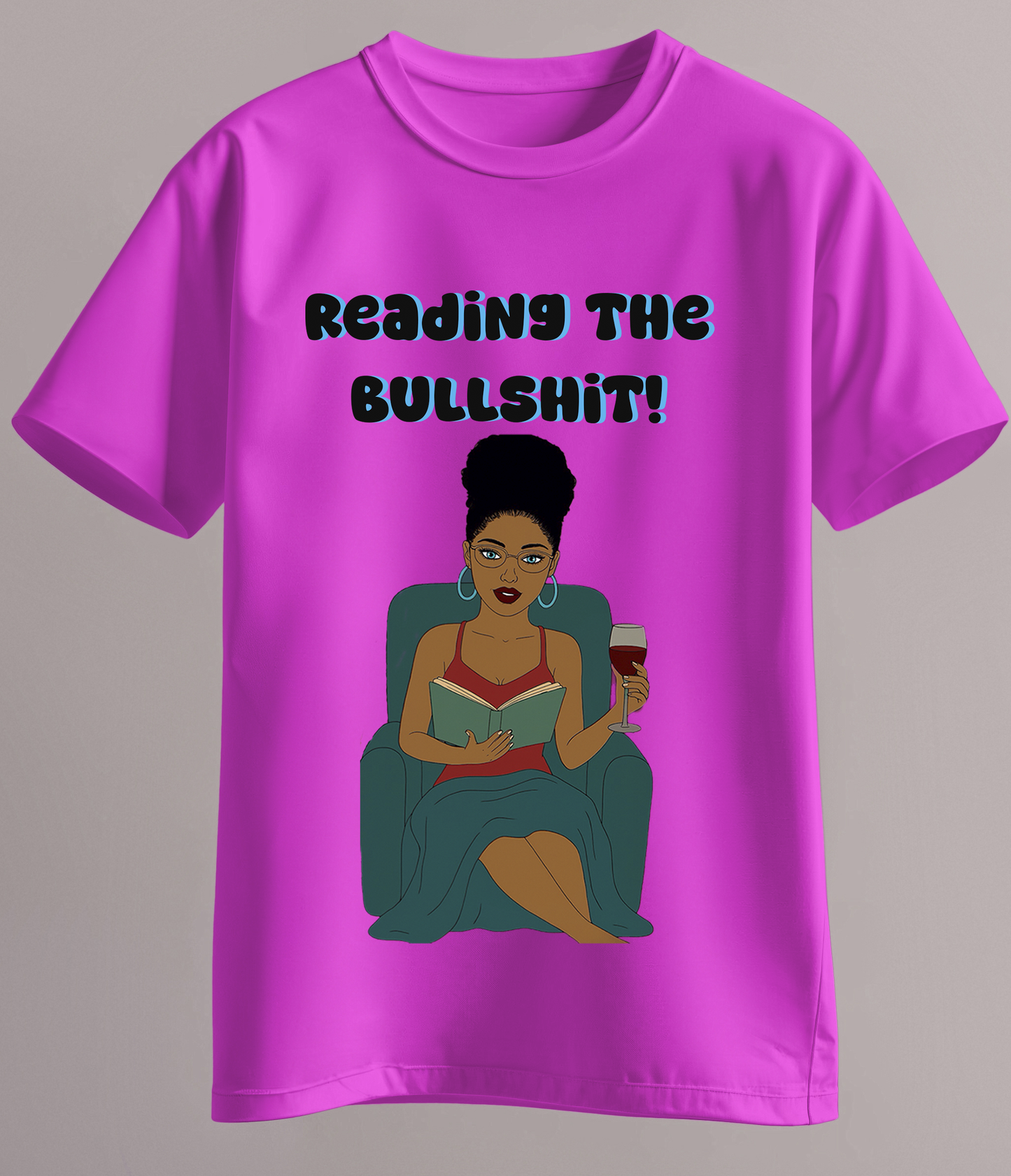Reading the bullshit shirt