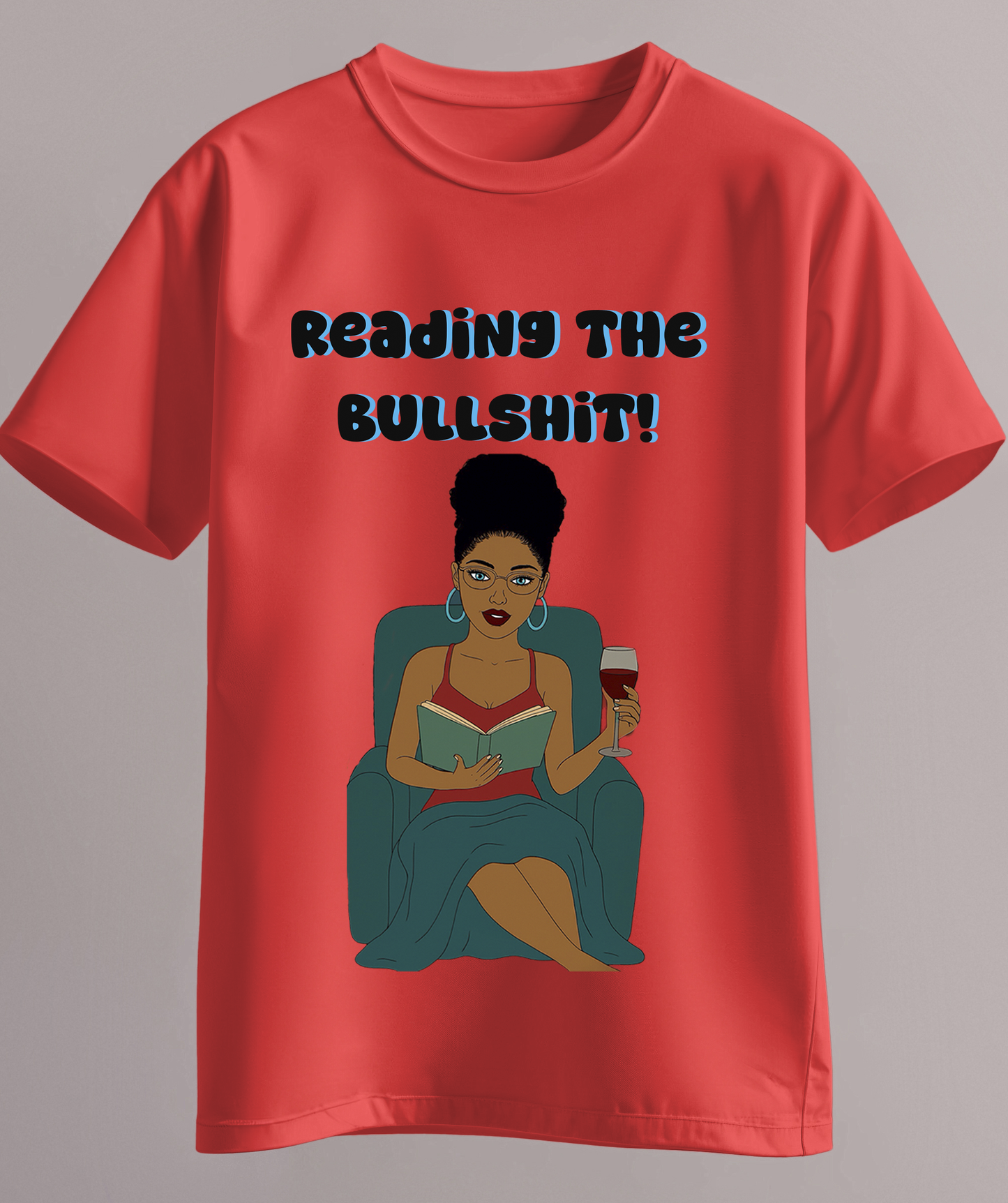 Reading the bullshit shirt