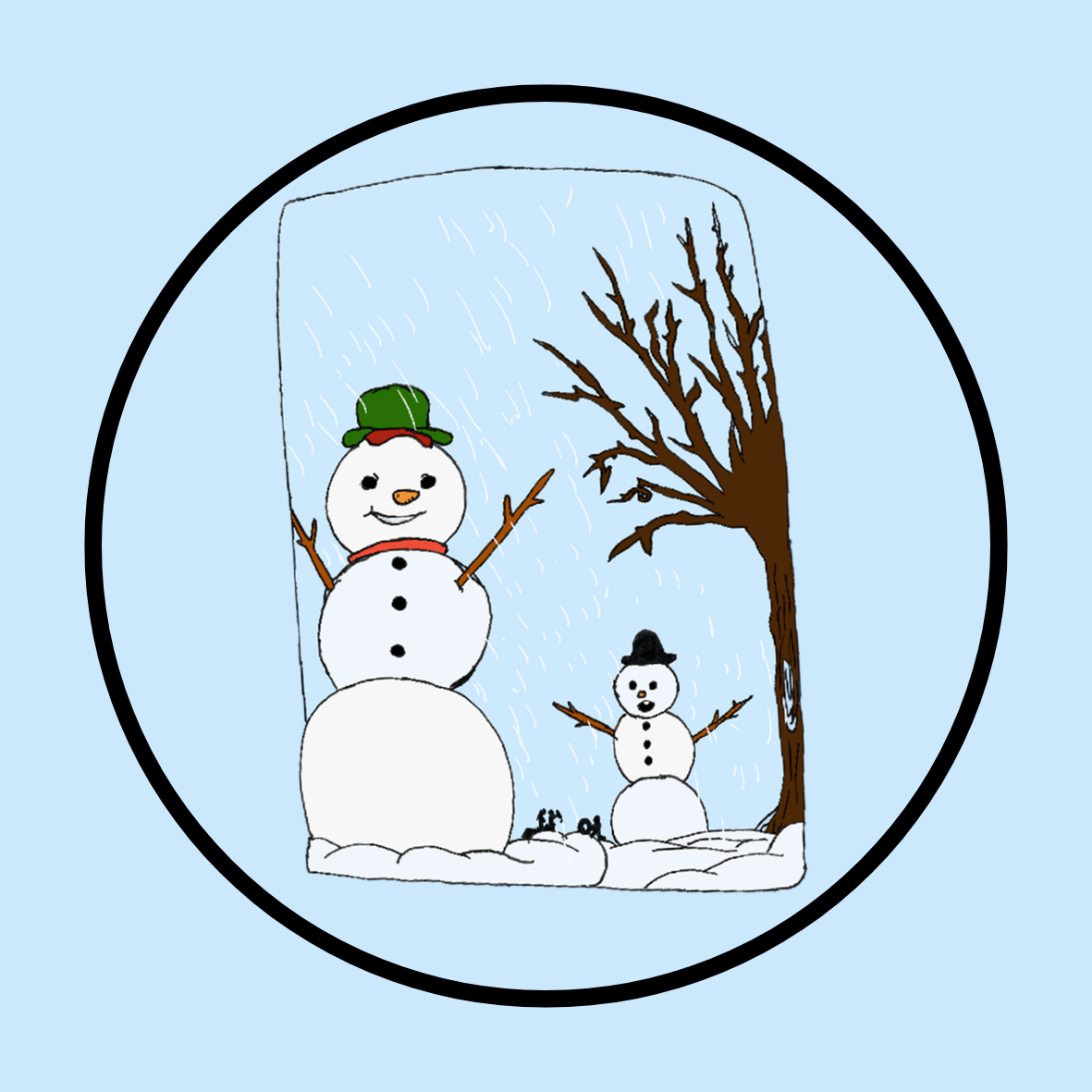 Winter Snow Man Sticker