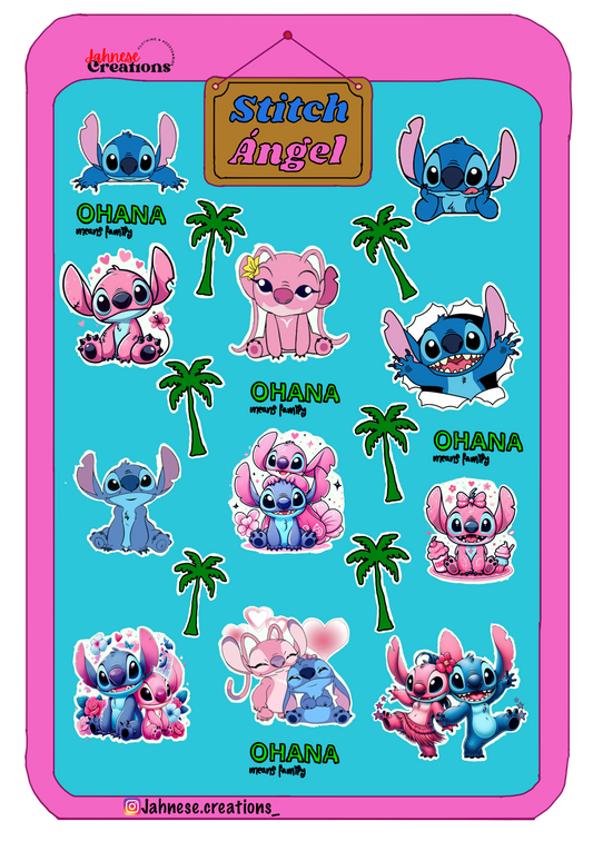 Angel & Stitch sticker sheet