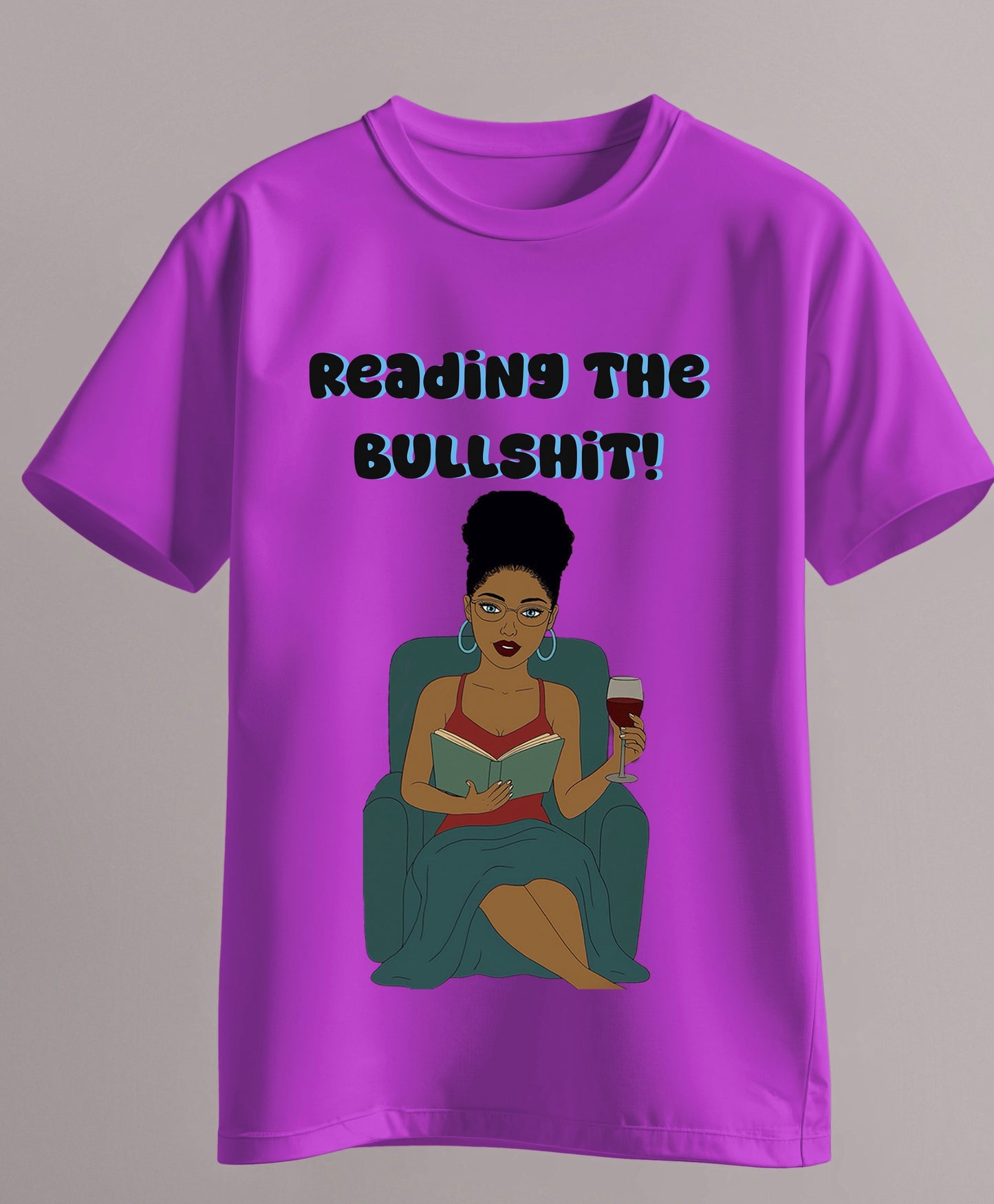 Reading the bullshit shirt